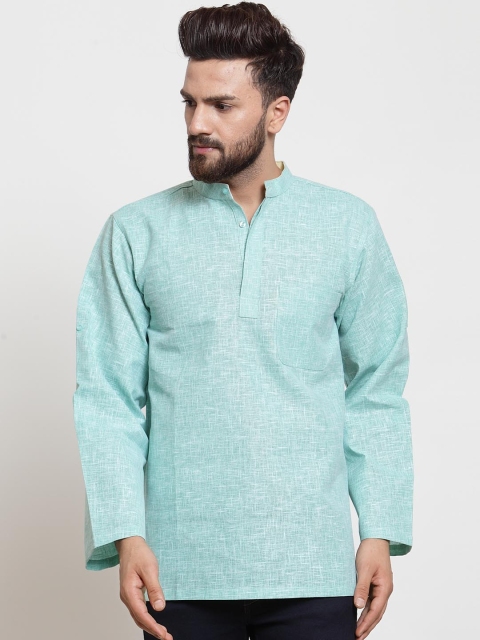 

NEUDIS Men Green Solid Straight Kurta