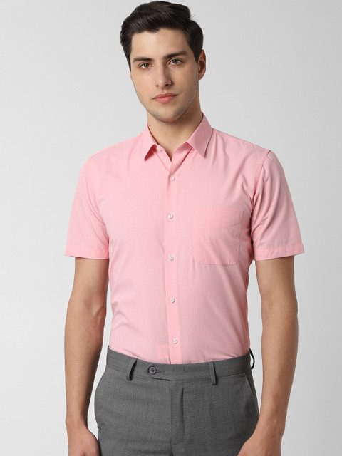 

Peter England Men Pink Slim Fit Self Design Formal Shirt