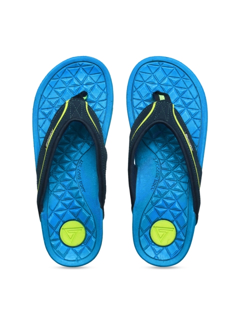 

Solethreads Men Blue & Lime Green Solid Thong Flip-Flops