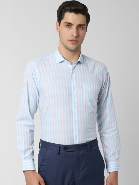 

Peter England Men Blue Regular Fit Striped Formal Shirt