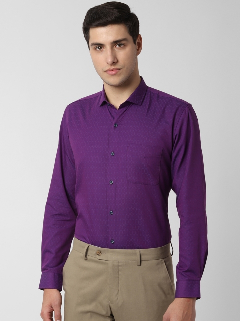 

Peter England Men Purple Slim Fit Self Design Formal Shirt