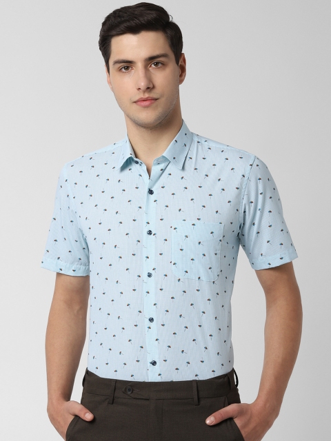 

Peter England Men Blue Slim Fit Printed Formal Shirt