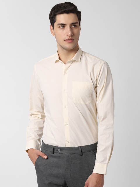 

Peter England Men Cream-Coloured Slim Fit Printed Formal Shirt