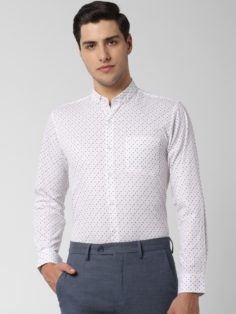 

Peter England Men White & Grey Slim Fit Printed Formal Shirt