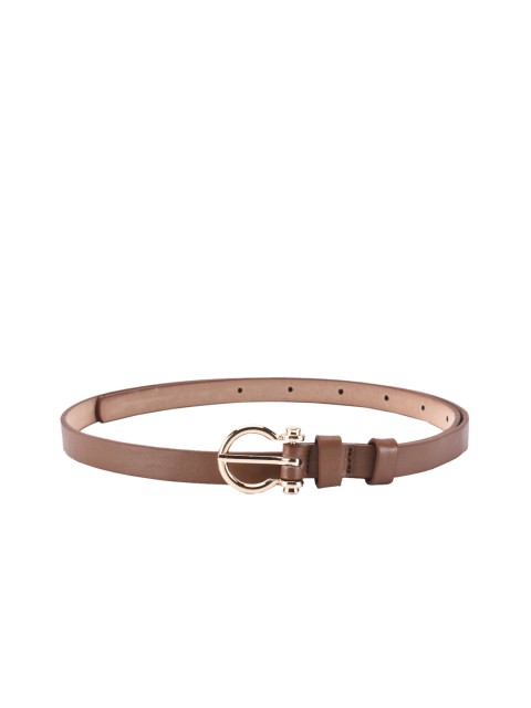 

BuckleUp Women Brown Solid Slim Belt