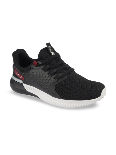 

Action Men Black Woven-Design Running Shoes