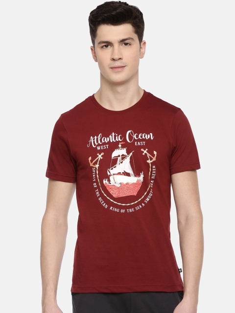 

Dollar Bigboss Men Maroon Printed Lounge T-Shirt
