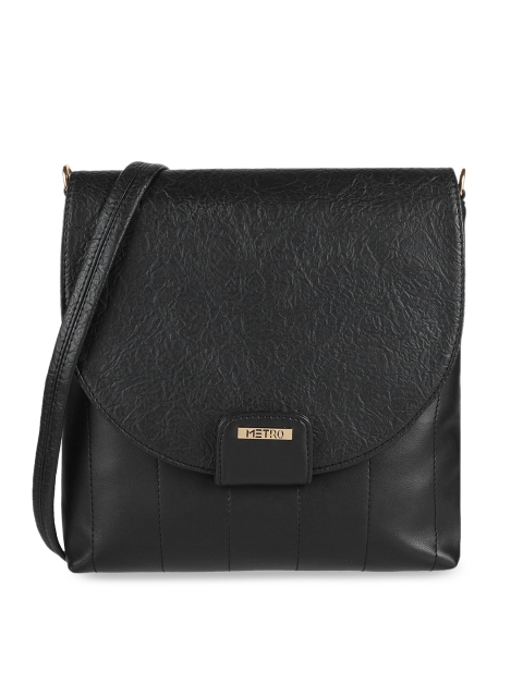 

Metro Black Textured Sling Bag
