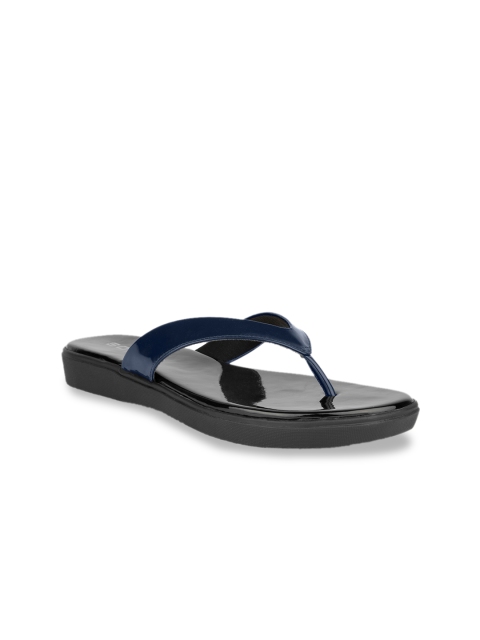 

SOLES Women Navy Blue Solid Open Toe Flats