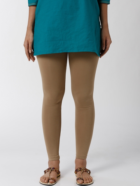 

De Moza Women Beige Solid Ankle-Length Leggings