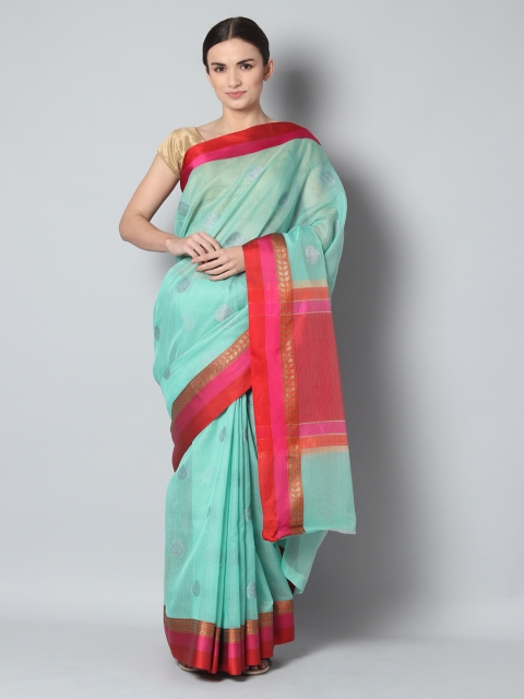 

EthnicRoom Blue & Red Handloom Woven Design Banarasi Saree