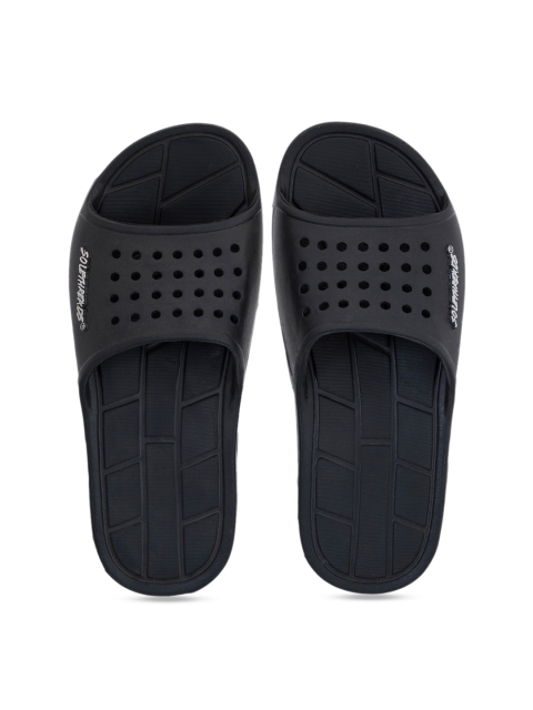 

Solethreads Men Black & Grey Self Design Sliders