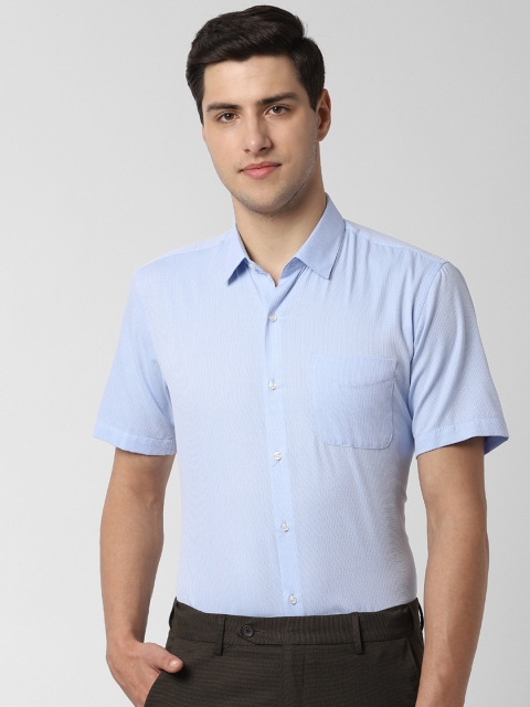 

Peter England Men Blue Regular Fit Self Design Formal Shirt