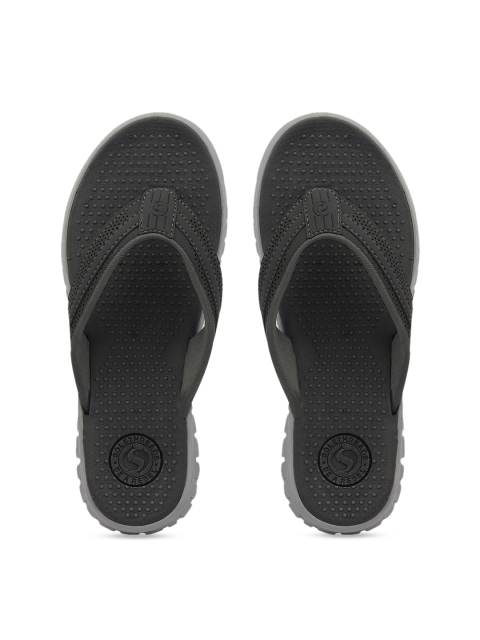 Solethreads Men Charcoal Grey Solid Thong Flip-Flops
