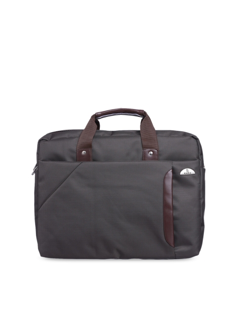 

Kara Men Grey Textured Laptop Bag With Detachable Sling Strap