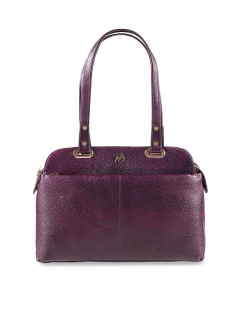 

Metro Purple Textured Leather Handheld Bag