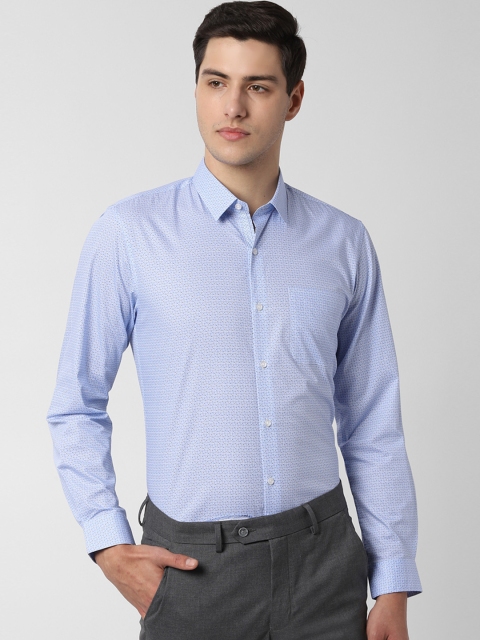 

Peter England Men Blue Slim Fit Printed Formal Shirt