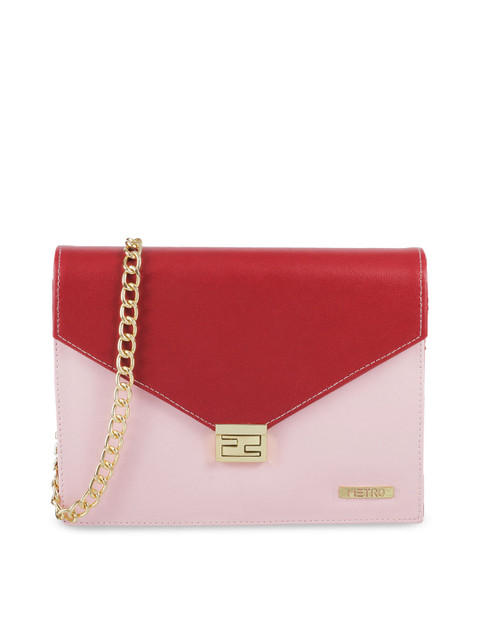 

Metro Red & Pink Colourblocked Sling Bag