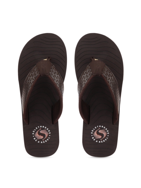 

Solethreads Men Brown Printed Thong Flip-Flops