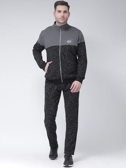 

Club York Men Black Solid Tracksuit