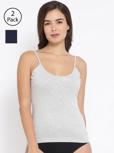 

Macrowoman W-Series Women Pack of 2 Solid Camisoles MW2311, Grey