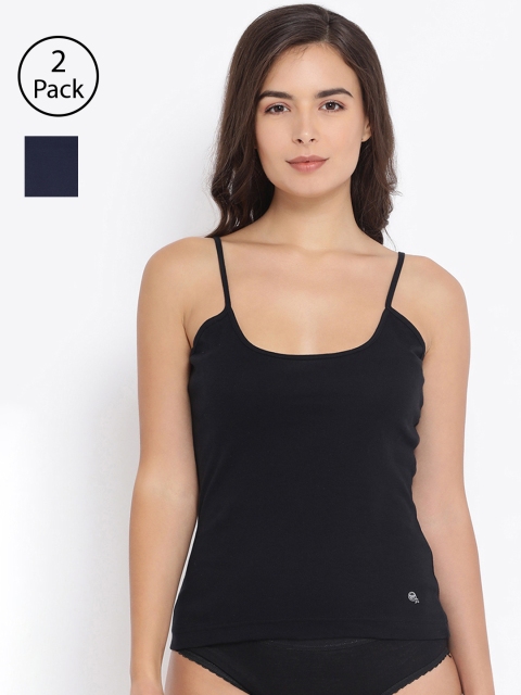 

Macrowoman W-Series Women Pack of 2 Solid Camisoles MW2311-BL-NB, Black