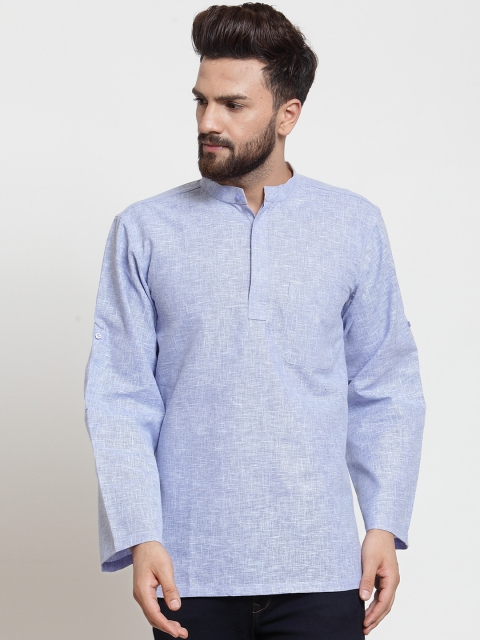 

NEUDIS Men Blue Solid Straight Kurta