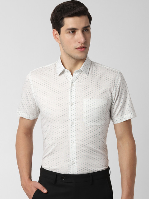 

Peter England Men White Slim Fit Printed Formal Shirt