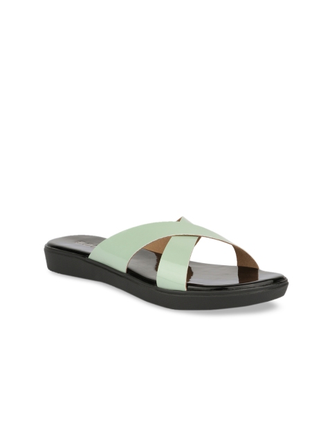 

SOLES Women Sea Green Solid Open Toe Flats