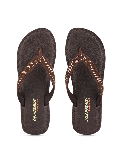 

Solethreads Women Brown Embellished Thong Flip-Flops