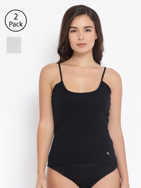

Macrowoman W-Series Women Pack of 2 Solid Camisoles MW2311, Black