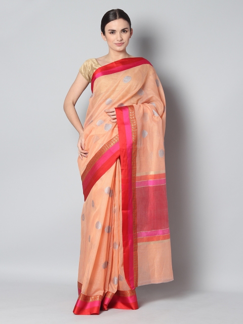 

EthnicRoom Orange & Red Handloom Woven Design Banarasi Saree