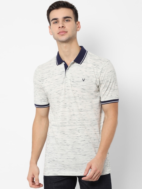 

Allen Solly Men Cream-Coloured Printed Polo Collar T-shirt