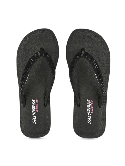 

Solethreads Women Black Embellished Thong Flip-Flops