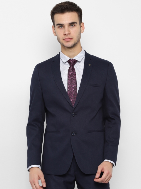 

Allen Solly Men Navy Blue Solid Slim-Fit Single-Breasted Formal Blazer