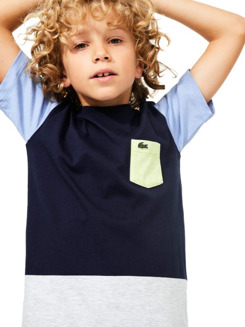 

Lacoste Boys Navy Blue Colourblocked Round Neck T-shirt