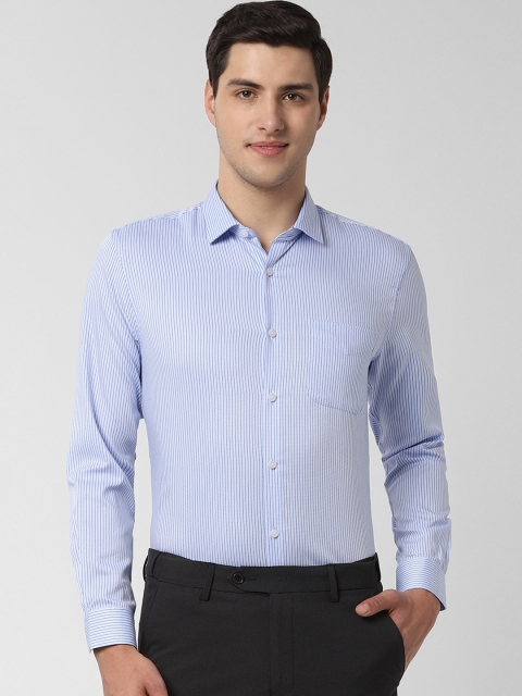 

Peter England Men Blue Slim Fit Striped Formal Shirt