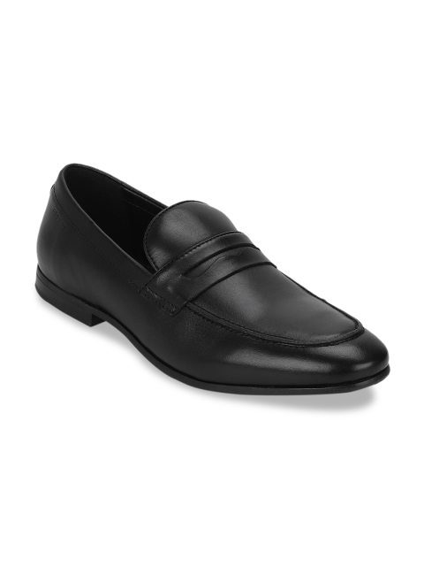 

Red Tape Men Black Solid Leather Formal Slip-Ons