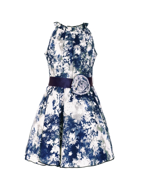 

naughty ninos Girls Off-White Floral Printed A-Line Dress