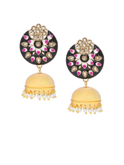 

SALWAR STUDIO Gold Plated Meenakari Jhumkas