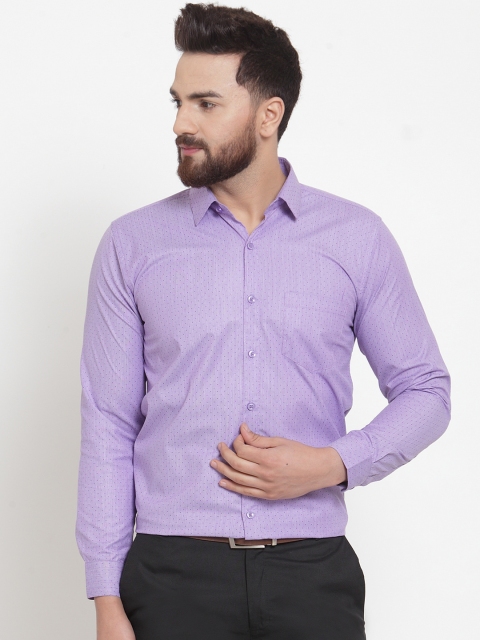 

JAINISH Men Lavender Classic Regular Fit Printed Formal Shirt