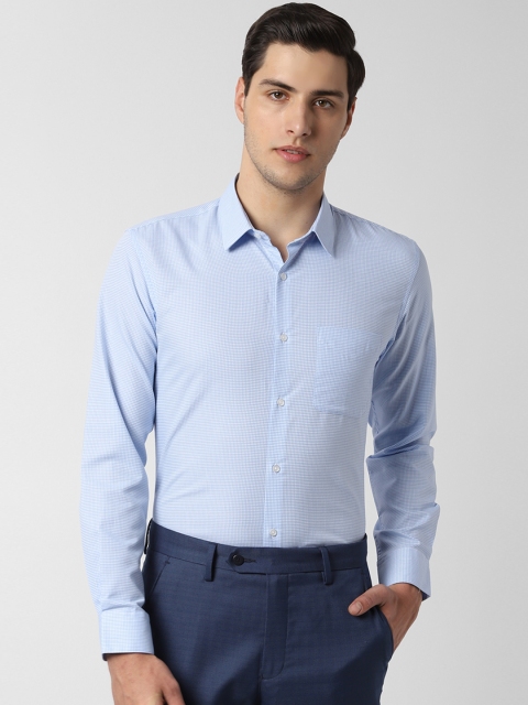 

Peter England Men Blue Slim Fit Checked Formal Shirt