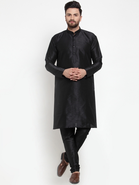

Jompers Men Black Solid Kurta with Churidar