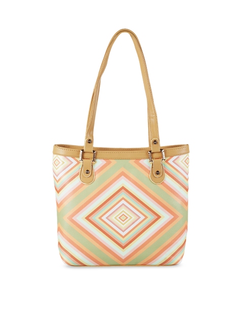 Metro Beige & Orange Printed Shoulder Bag