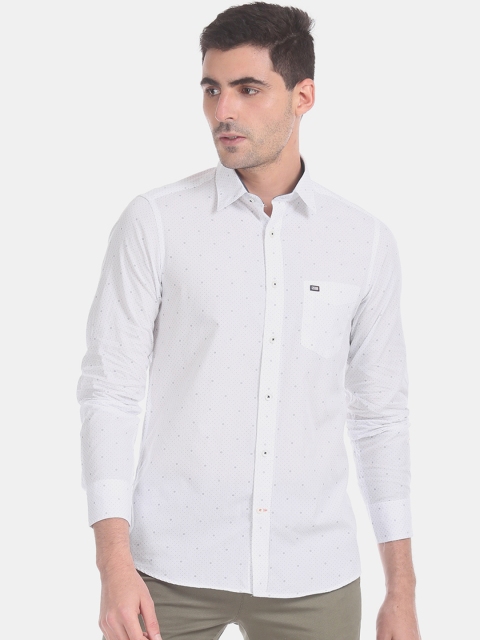 

Arrow Sport Men White & Grey Slim Fit Printed Casual Shirt