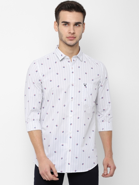 

Allen Solly Men White Slim Fit Printed Casual Shirt