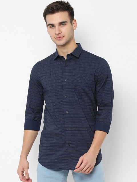 

Allen Solly Men Navy Blue Slim Fit Printed Casual Shirt