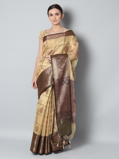 

EthnicRoom Yellow Handloom Woven Design Banarasi Saree