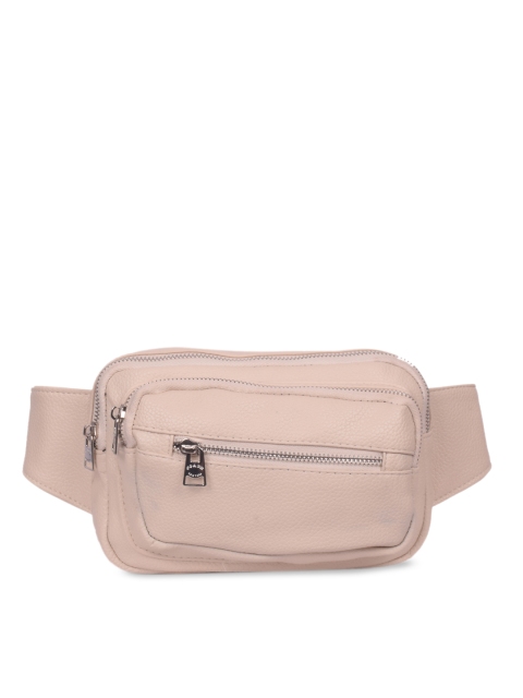 

Bagkok Women Beige Solid Waist Pouch