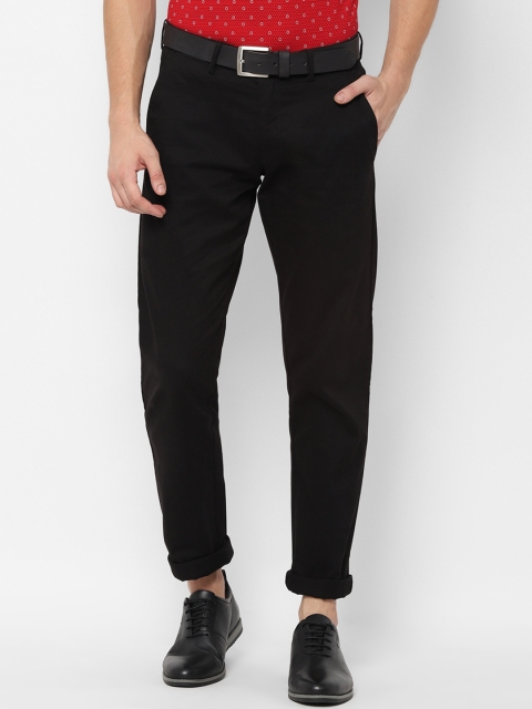 

Allen Solly Men Black Slim Fit Solid Regular Trousers
